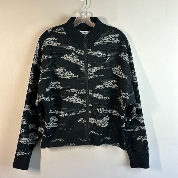 GYMSHARK Adapt Black & White Camo Seamless Track Jacket Size L - Picture 4 of 16